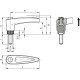 Adjustable handle MRT.42-p-M6x16-C2 - threaded pin made of galvanized steel, orange