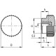 Knurled knob B.193/30 B-M8 - brass insert, threaded hole, blind hole