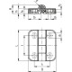 Hinge with screw covers CFQ.50 EH-4-C9 - through holes for hexagon head screws black