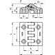 Hinge with opening limitation CFA.49-F-SH-5 - through holes, countersunk screws