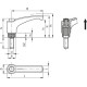 Adjustable handle ERX.30 p-M5x16-C5 - threaded pin made of galvanized steel blue