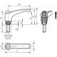 Adjustable handle ERX.30 SST-p-M6x25-C5 - threaded pin made of stainless steel blue