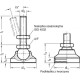 Stainless steel self-aligning foot GN 343.6-25-M6-40-KR - threaded pin