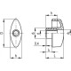 Wing nut CTL.476/30 FP-M6 - brass boss, threaded hole, through hole