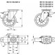 Swivel wheel fi 125mm polyurethane with brake with mounting plate, load capacity 350 kg RE.F2-125-SSF-H