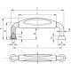 Thermal insulated handle MMT.130 M5 - steel and technopolymer