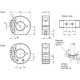 Split retaining ring made of stainless steel GN 7062.1-60-B35-NI-A - with additional threaded holes