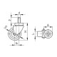 Wheel for general use, steel sheet housing RE.C6-060-CBL - swivel housing with threaded mounting pin, without