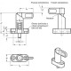 Indexing pin with lever GN 612.10-8-18-20-SW - with mounting flange, black steel body