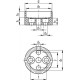 Positioning ring RDB.40-60-CF - protective bellows, front mounting, holes for cylindrical head screws