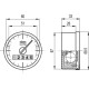 Digital-Analog speed indicator GW12-00.035-D - with gravity drive, technopolymer housing