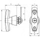 Užraktas su T formos rankena CSMTU-A-50 - apsaugos nuo sukimosi sistema, rakinama, technopolimeras