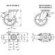 200mm polyurethane swivel wheel with brake and mounting plate, load capacity 680 kg RE.F5-200-SSF-H-ESD