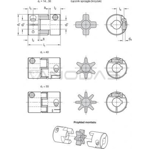 Claw Coupling Gn 2240 14 B4 4 Al Ws Without Keyway