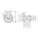 Fixed wheel fi 150mm polyurethane with mounting plate, load capacity 300 kg RE.F5-150-PSL-N