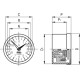 Analog speed indicator GA12-0005-D - with gravity drive, technopolymer housing