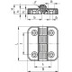 CFP.50 SH-4-C9 snap hinge - through holes for countersunk screws, black