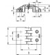 Hinge CFE.40 B-M4-CH-4 - bosses with a threaded hole and through holes for cylindrical head screws.