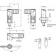 Stainless steel indexing pin with lever GN 721.5-5-M10x1-RA - lever rotation range 180, without lock