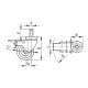 Wheel for general use, steel sheet housing RE.C6-050-CBF - swivel housing with threaded mounting pin, made of sheet steel