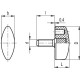 Wing nut CT.476/30 p-M8x20 - threaded pin made of galvanized steel