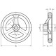 Multi-spoke handwheel DIN 950-AL-125-B14-A - handwheel without handle