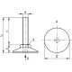 Fixed foot LX.30-SW17-M10x53-S - galvanized steel, base with a slot for a Phillips screwdriver