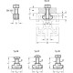 Tvirtinimo rinkinys profilių sistemoms 30 / 40 / 45 GN 968-8-M6-14-B T formos griovelių plotis 8 / 10, su T formos veržle gn 5