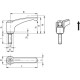 Adjustable handle ERM.63 SST-p-M8x32-C9 - stainless steel clamping element, black threaded pin