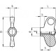 Wing nut EWN.40 SST-M8-C5 - stainless steel boss, threaded hole, with blue cap