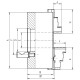 Cast iron lathe chuck - Type 3244-200-3 (DIN 55029)
