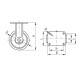 Fixed wheel fi 150mm polyurethane with mounting plate, load capacity 700 kg RE.F4-150-PSL-WH