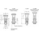 Stainless steel indexing pin GN 818-10-12-CK-A4 - with backward position, plastic knob, with locknut