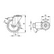 Swivel wheel fi 150mm polyurethane with a brake with a mounting hole, load capacity 300 kg RE.FF-150-FBF-N