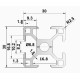Aliuminio profilis 30x30 lengvas griovelis 8 - 300mm