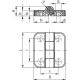 Hinge with screw covers CFQ.50 SH-4-C9 - through holes for countersunk screws black