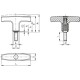 Adjustable T-handle L.652-X/80 p-M10x30 - threaded pin