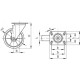 200mm polyurethane swivel wheel with mounting plate, load capacity 300 kg RE.F5-200-SSL-N-ESD