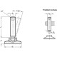 Adjustable pressure foot GN 638-25-M6-36-ST - steel, plastic pressure foot