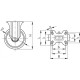 Fiksuotas ratas fi 100 mm poliuretanas su montavimo plokšte, keliamoji galia 200 kg RE.F2-100-PSL-N