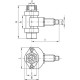 Sight glass Flow indicator with sensor HVF.92-E-1/2 - brass hubs