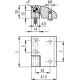 CMDX-AL-PS-50-AN hinge - both parts of the body at the same height, opening to the left