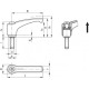 Adjustable handle ERZ.95 SST-p-M10x25 - stainless steel clamping element, threaded shank