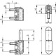 Hinge with adjustable rotation axis CFN.65 p-M5x12 - nickel-plated, steel threaded pins