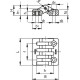 CFA.49 B-M5-SH-5 hinge - bosses with a threaded hole and through holes for countersunk head screws.