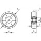 100 mm poliuretano ratas, keliamoji galia 200 kg RE.F5-100-RSL-ESD