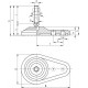 Pasukama kojelė su tvirtinimo angomis LV.FO-80-14-SST-M16x148 - technopolimerinis pagrindas, srieginis kaištis