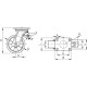 200 mm poliuretano pasukamas ratas su stabdžiu ir tvirtinimo plokšte, keliamoji galia 700 kg RE.F2-200-SSF-WH