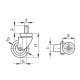 Swivel wheel fi 50mm rubber with threaded stem, load capacity 35 kg RE.C7-050-CBL-C