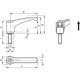 Adjustable handle ERM.44 p-M4x20-C9 - clamping element made of black oxide steel, black threaded pin